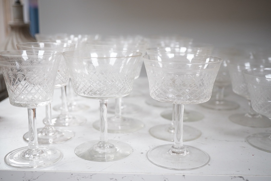 A collection of Edwardian Pall Mall Lady Hamilton pattern table glass